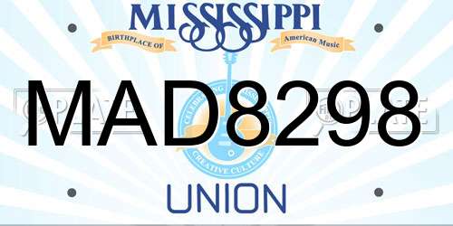 MAD8298 Mississippi License Plate