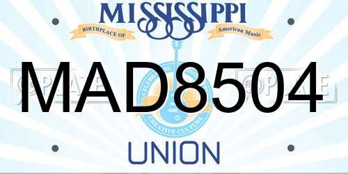 MAD8504 Mississippi License Plate