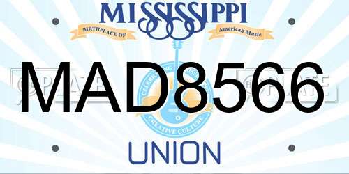 MAD8566 Mississippi License Plate