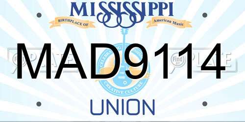 MAD9114 Mississippi License Plate