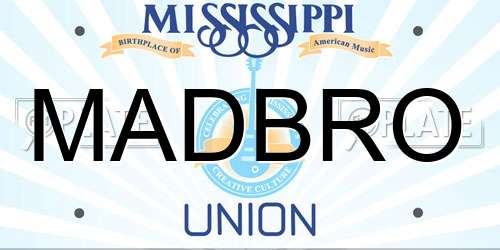 MADBRO Mississippi License Plate