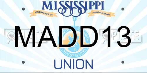 MADD13 Mississippi License Plate