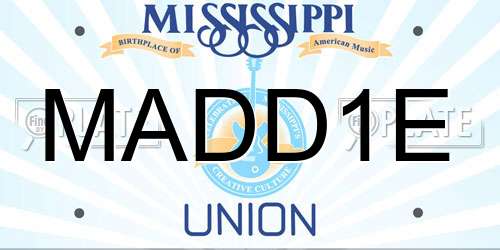 MADD1E Mississippi License Plate