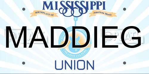 MADDIEG Mississippi License Plate