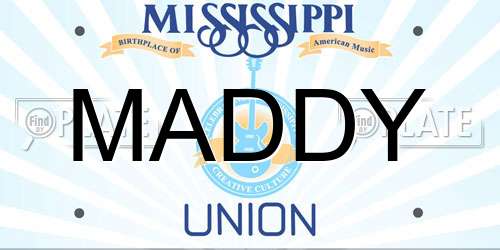 MADDY Mississippi License Plate