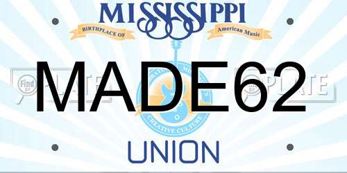 MADE62 Mississippi License Plate