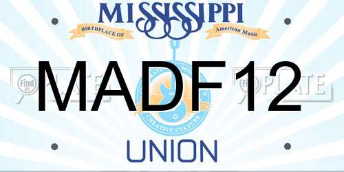 MADF12 Mississippi License Plate
