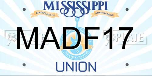 MADF17 Mississippi License Plate