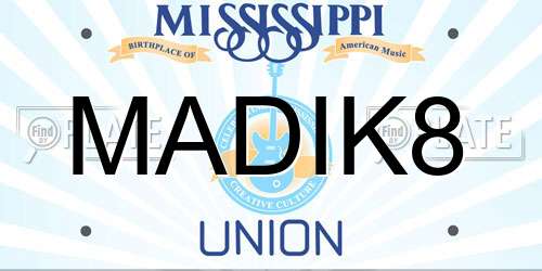 MADIK8 Mississippi License Plate