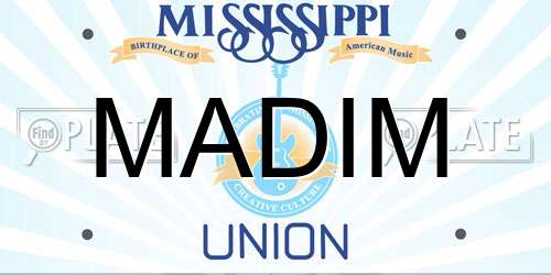 MADIM Mississippi License Plate