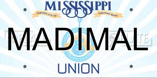 MADIMAL Mississippi License Plate