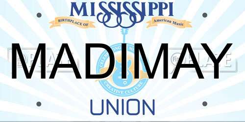 MADIMAY Mississippi License Plate