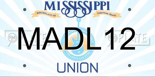 MADL12 Mississippi License Plate