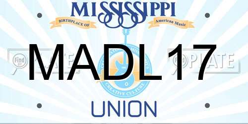 MADL17 Mississippi License Plate