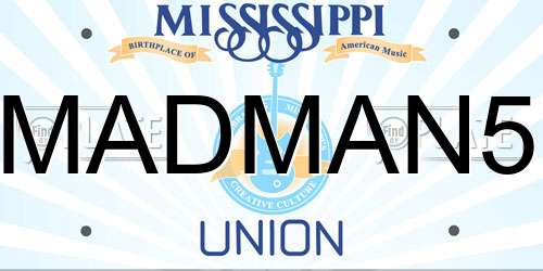 MADMAN5 Mississippi License Plate