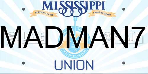 MADMAN7 Mississippi License Plate