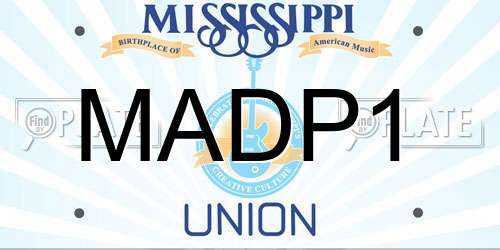 MADP1 Mississippi License Plate