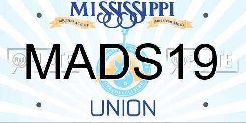 MADS19 Mississippi License Plate