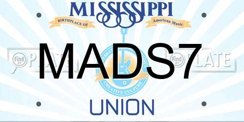 MADS7 Mississippi License Plate