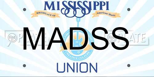 MADSS Mississippi License Plate