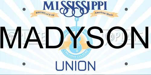 MADYSON Mississippi License Plate