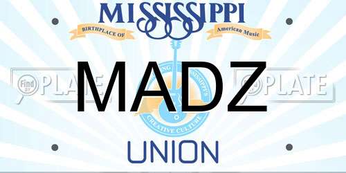 MADZ Mississippi License Plate