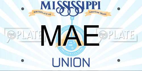 MAE Mississippi License Plate