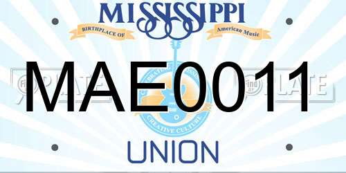 MAE0011 Mississippi License Plate