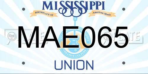 MAE065 Mississippi License Plate