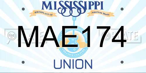 MAE174 Mississippi License Plate