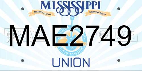 MAE2749 Mississippi License Plate