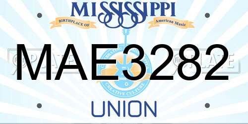 MAE3282 Mississippi License Plate