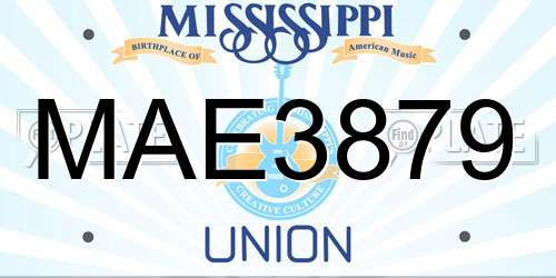 MAE3879 Mississippi License Plate