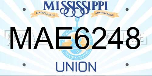 MAE6248 Mississippi License Plate