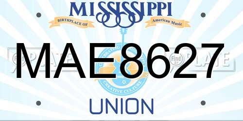 MAE8627 Mississippi License Plate