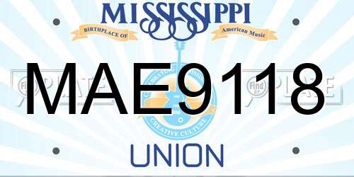 MAE9118 Mississippi License Plate