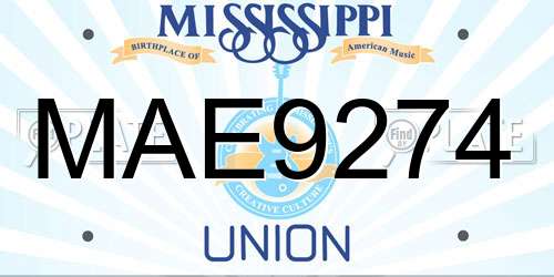 MAE9274 Mississippi License Plate