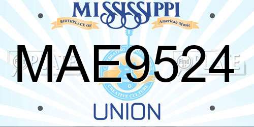 MAE9524 Mississippi License Plate