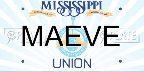 MAEVE Mississippi License Plate
