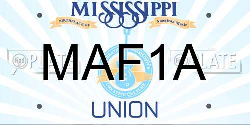 MAF1A Mississippi License Plate