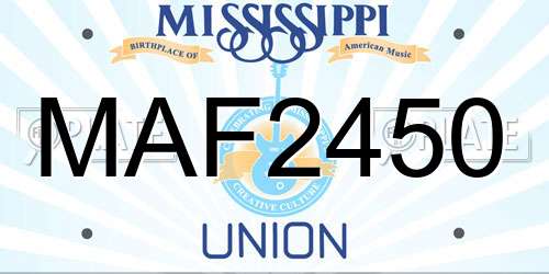 MAF2450 Mississippi License Plate