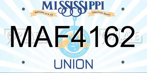 MAF4162 Mississippi License Plate