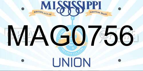 MAG0756 Mississippi License Plate