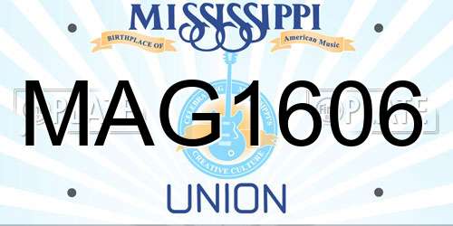 MAG1606 Mississippi License Plate