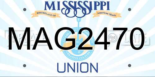 MAG2470 Mississippi License Plate