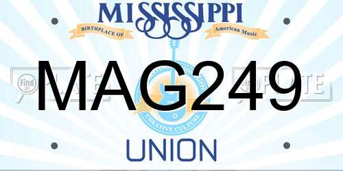 MAG249 Mississippi License Plate