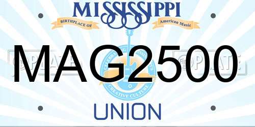 MAG2500 Mississippi License Plate