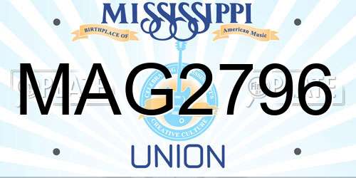 MAG2796 Mississippi License Plate