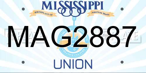 MAG2887 Mississippi License Plate
