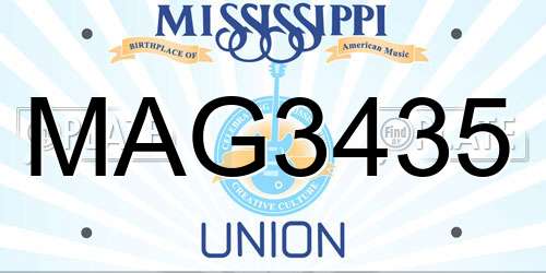 MAG3435 Mississippi License Plate
